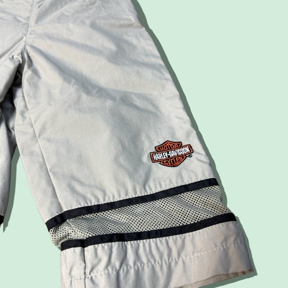 Toddler Harley Davidson Motorcycles Light Grey Mesh Detail Nylon Pants Sz 24 Mon - Picture 2 of 7